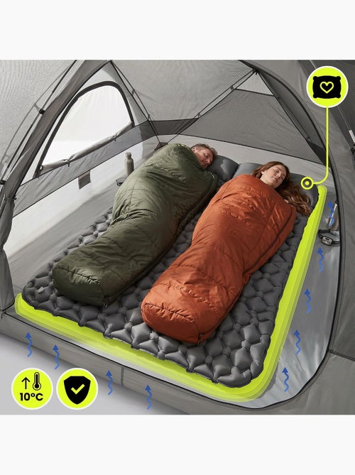 Colchón hinchable doble campmat 2 hypermotion con almohadas integradas para camping y trekking - Kiabi