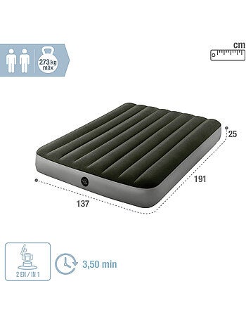 Colchón hinchable doble con hinchador prestige downy con fiber-tech intex