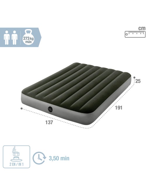Colchón hinchable doble con hinchador prestige downy con fiber-tech intex - Kiabi