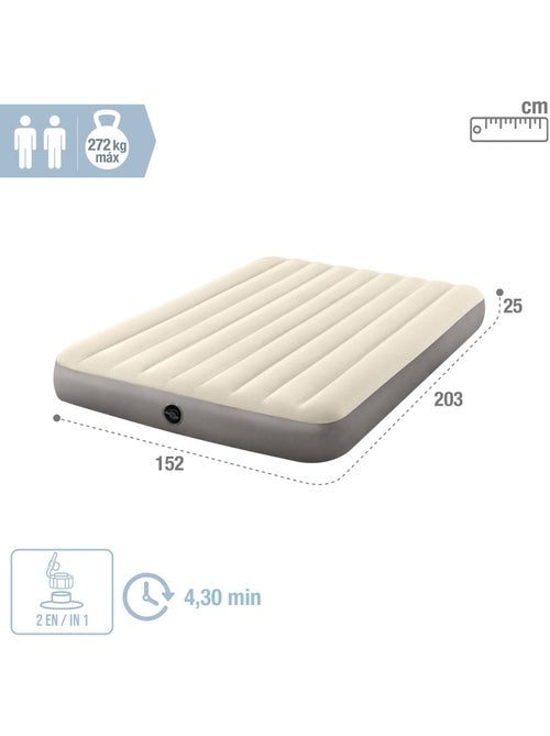 Colchón hinchable doble intex 152x203x25 cm - Kiabi