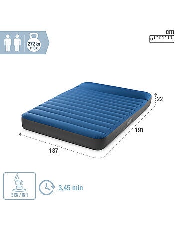 Colchón hinchable doble tpu camping matress c/hinchador incluido intex