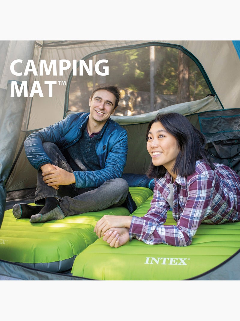 Colchón hinchable individual tpu camping mat c/hinchador incluido intex Verde kiwi - Kiabi