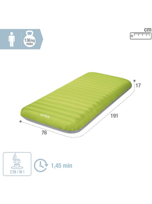 Colchón hinchable individual tpu camping mat c/hinchador incluido intex - Kiabi