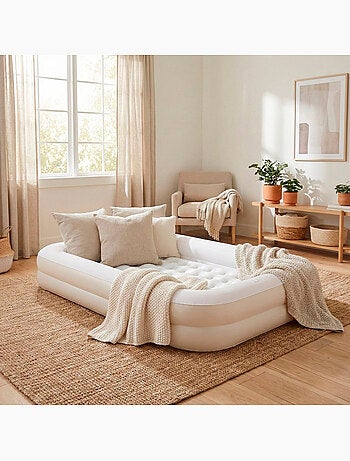 Colchón hinchable infantil estrellas con hinchador 107x168x25 cm