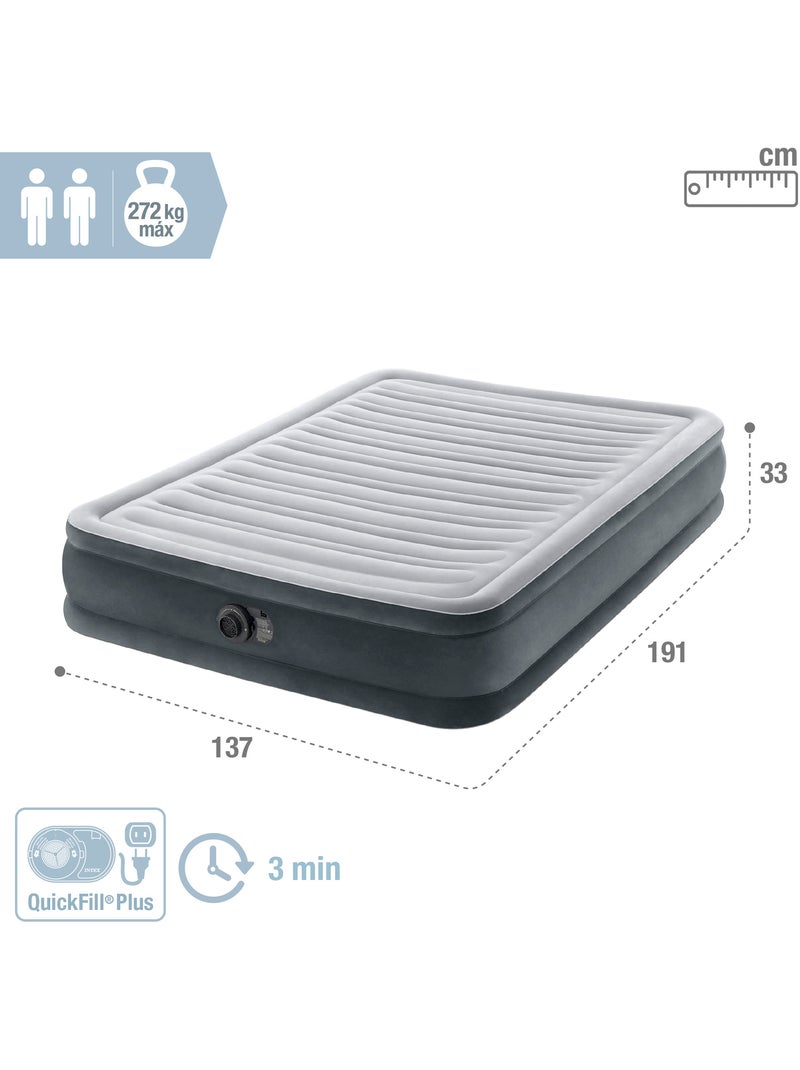 Colchón hinchable intex dura-beam deluxe comfort-plush 137x191x33 cm Gris - Kiabi