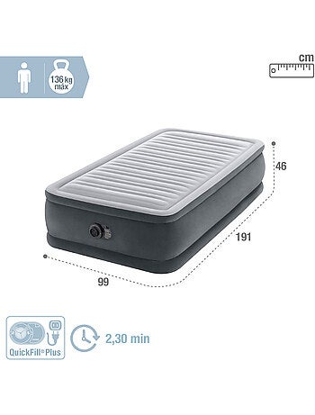 Colchón hinchable intex individual talla s dura-beam deluxe comfort-plush elevated
