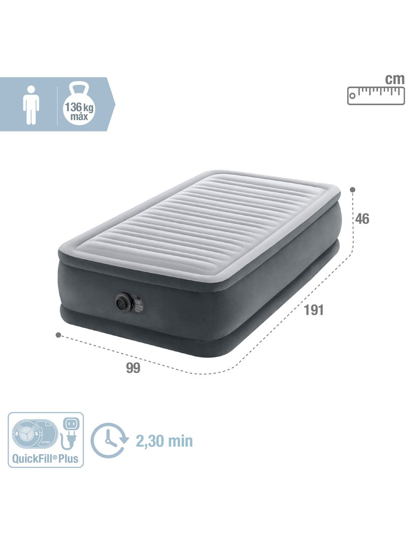 Colchón hinchable intex individual talla s dura-beam deluxe comfort-plush elevated Gris - Kiabi