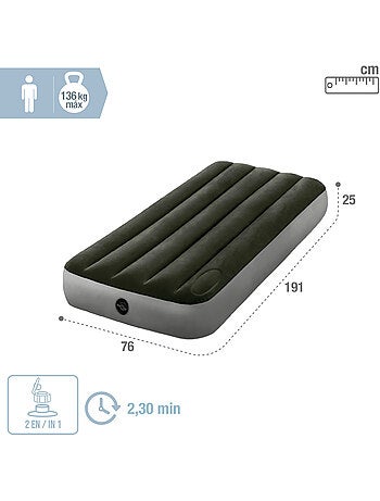 Colchón hinchable intex individual talla xs dura-beam estándar downy