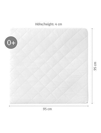 Colchón para parque infantil cuadrado - Funda acolchada y extraíble 'Roba'