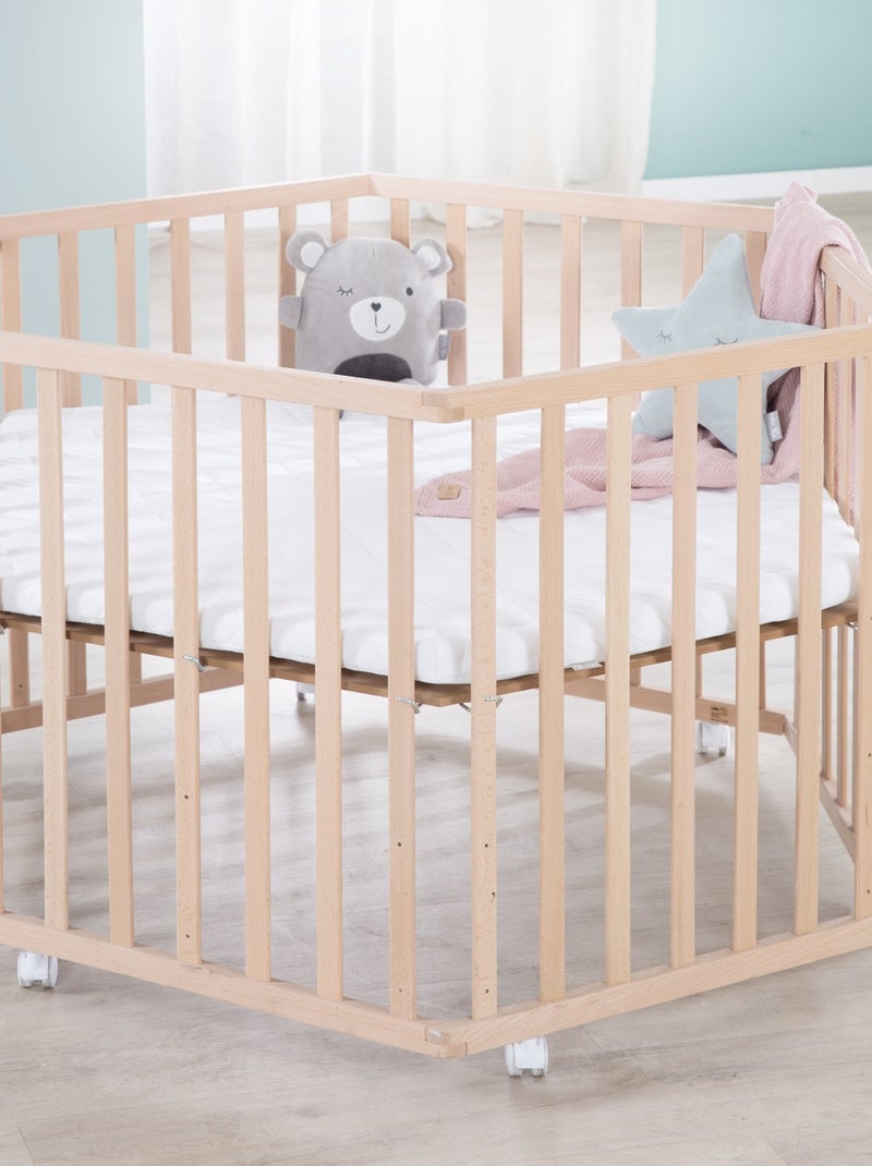 Colchón para parque infantil hexagonal - Funda acolchada y extraíble 'Roba' Blanco - Kiabi