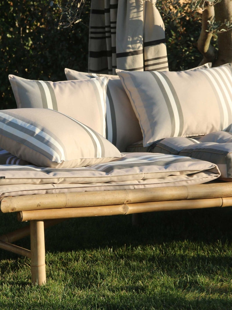 Colchoneta a rayas para exteriores Beige concha - Kiabi