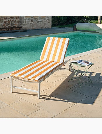 Colchoneta de tumbona de rayas impermeable y desenfundable ARCACHON