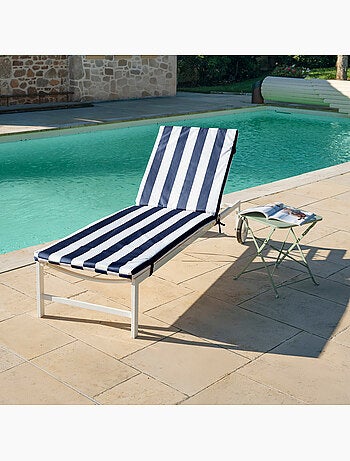 Colchoneta de tumbona de rayas impermeable y desenfundable ARCACHON