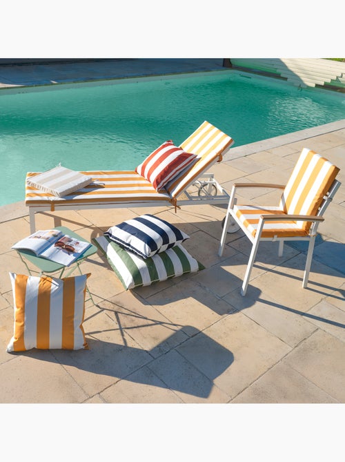Colchoneta de tumbona de rayas impermeable y desenfundable ARCACHON - Kiabi
