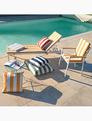 Colchoneta de tumbona de rayas impermeable y desenfundable ARCACHON