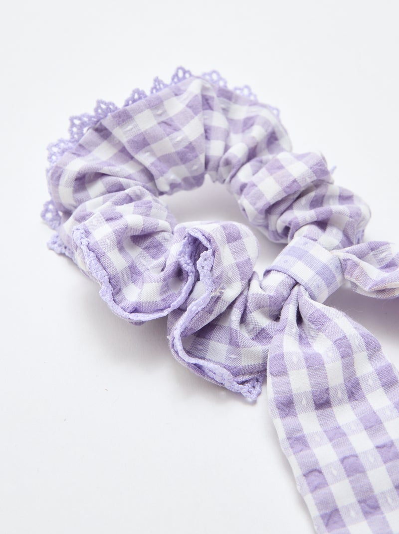 Coletero de cuadros vichy con lazo largo Purpura - Kiabi