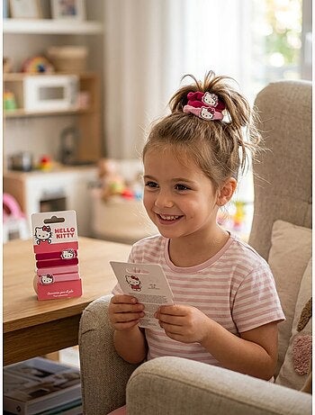 Coleteros x4 elásticos suaves para el pelo hello kitty