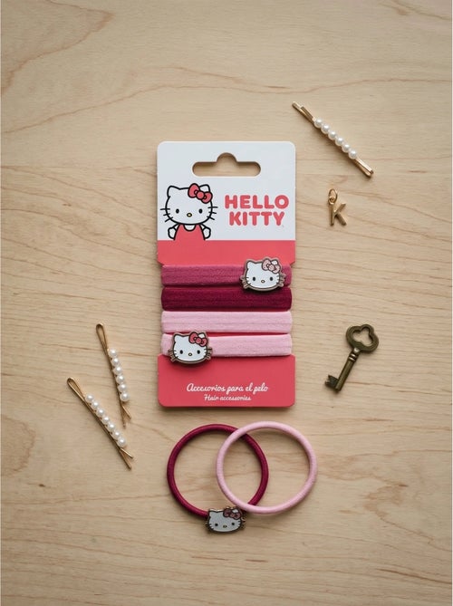 Coleteros x4 elásticos suaves para el pelo hello kitty - Kiabi