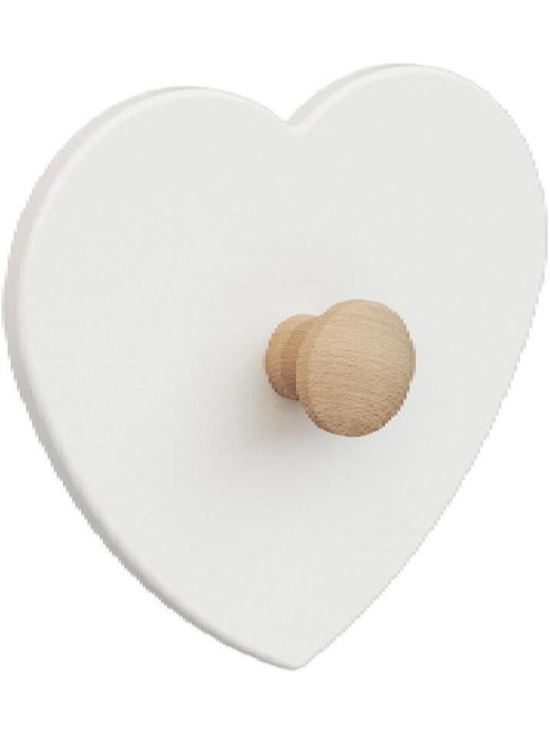 Colgador para abrigos infantiles Corazón ESSENTIEL madera Blanco Beige - Kiabi