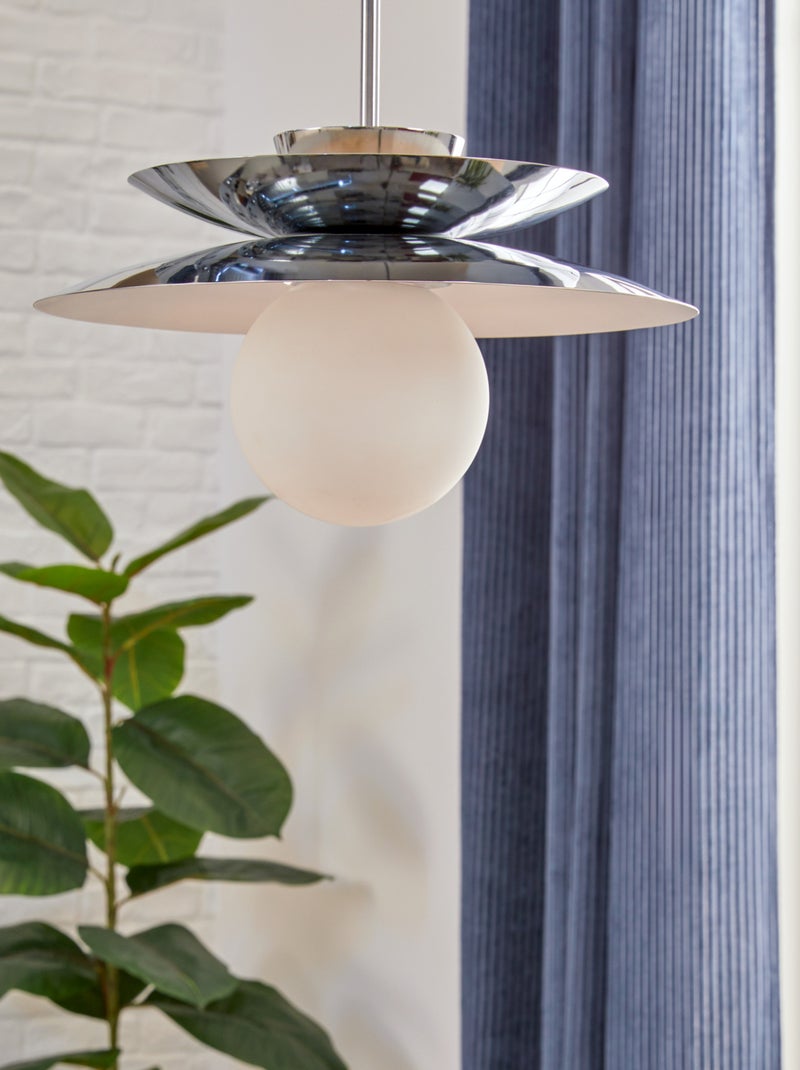 Colgante de metal cromado con esfera de cristal Plata - Kiabi