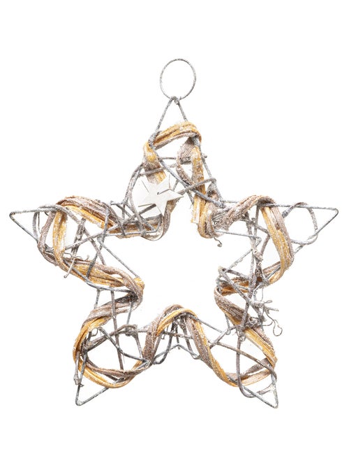 Colgante navideño de metal y mimbre - Kiabi