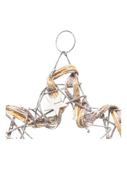 Colgante navideño de metal y mimbre - Kiabi