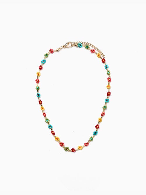 Collar con cuentas de flores - Kiabi