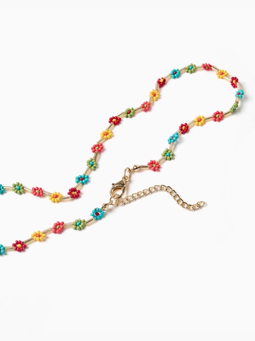 Collar con cuentas de flores - Kiabi