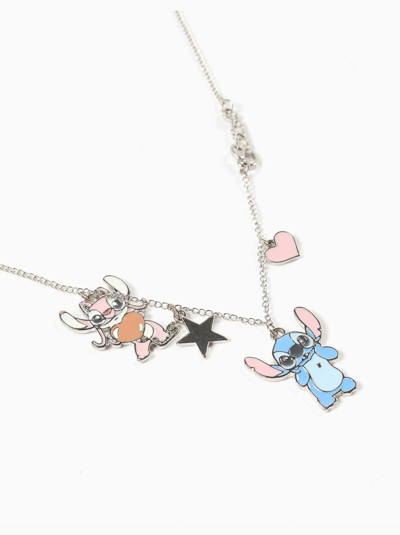 Collar con pendientes stitch y ángel Gris - Kiabi