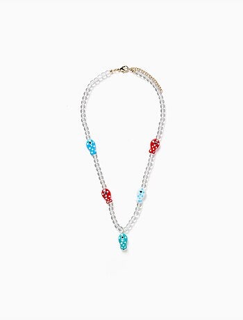 Collar de cuentas con colgante en forma de pez