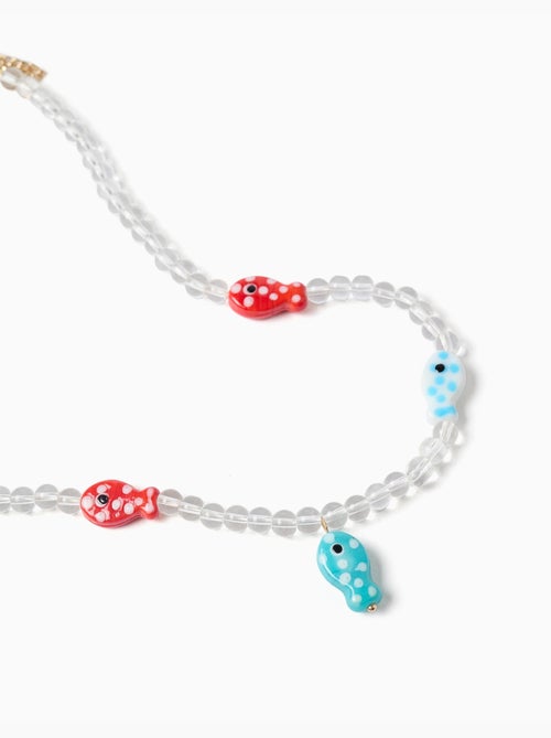 Collar de cuentas con colgante en forma de pez - Kiabi