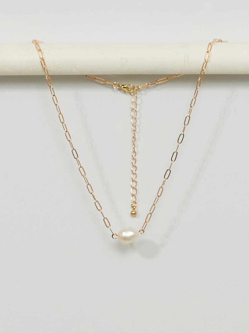 Collar fantasía con perla BEIGE - Kiabi