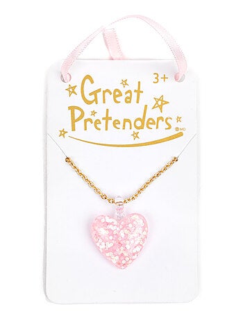 Collar infantil corazón con purpurina | Great Pretenders