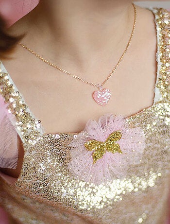 Collar infantil corazón con purpurina | Great Pretenders