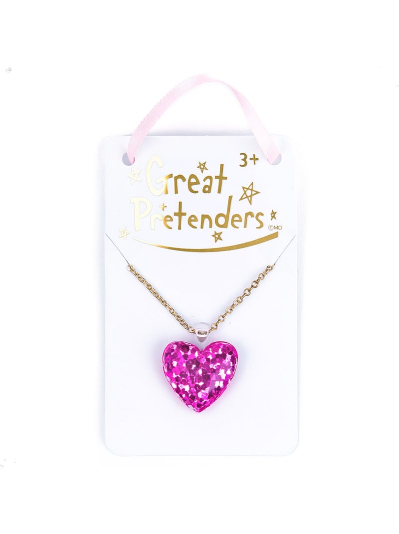 Collar infantil corazón con purpurina | Great Pretenders Rosa - Kiabi