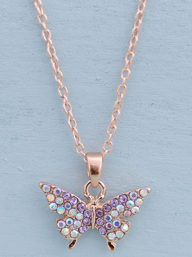Collar mariposa con strass | Great Pretenders Rosa - Kiabi