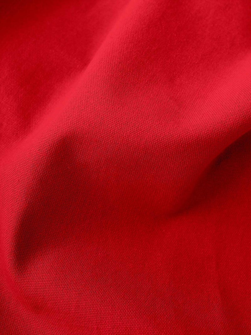Colorida cortina de algodón puro con 8 ojales Rojo - Kiabi