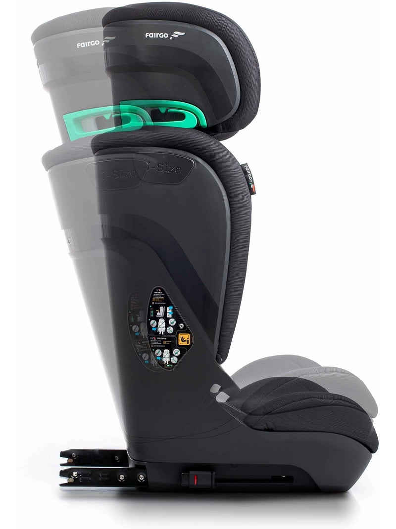 Colosso I-Size 100/150 cm 11 posiciones de altura del reposacabeza Fairgo - BLACK SAND Negro - Kiabi
