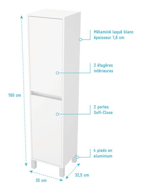 Columna de baño de 2 puertas - Kiabi Columna de baño de 2 puertas - Kiabi