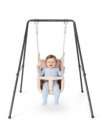 Columpio bebé HyperMotion con cinturón de seguridad, acero estable, 6+ meses, interior/exterior
