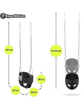 Columpio Cubo para Bebé HyperMotion - Asiento EVA Confort y Seguridad Jardín 22 kg