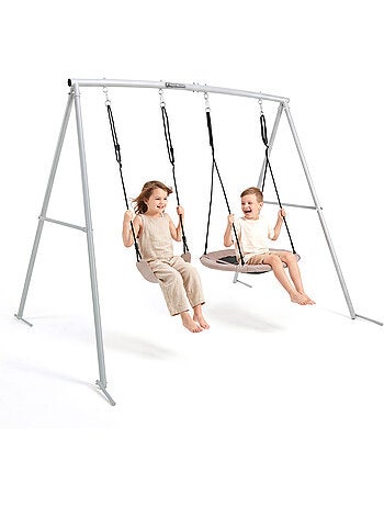 Columpio doble HyperMotion 2 en 1 con nido y asiento infantil