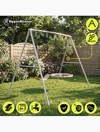 Columpio doble HyperMotion 2 en 1 con nido y asiento infantil