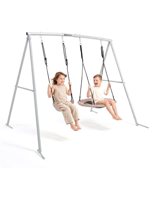 Columpio doble HyperMotion 2 en 1 con nido y asiento infantil - Kiabi Columpio doble HyperMotion 2 en 1 con nido y asiento infantil - Kiabi