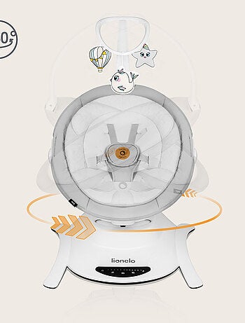 Columpio eléctrico LIONELO Bella 360° - Ligero - 12 melodías - 6 modos - Control remoto