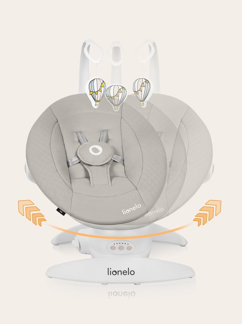 Columpio eléctrico LIONELO Iris 360° - Hamaca - Ligera - 12 melodías - 3 modos - 5 velocidades Beige - Kiabi