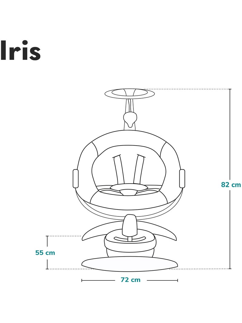 Columpio eléctrico LIONELO Iris 360° - Hamaca - Ligera - 12 melodías - 3 modos - 5 velocidades Beige - Kiabi