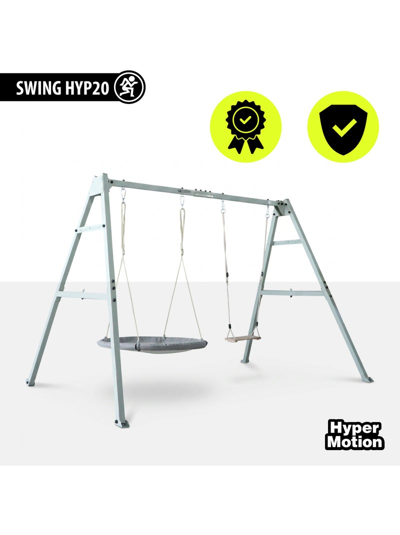 Columpio HyperMotion 4 en 1 con hamaca, columpio y nido infantil Gris - Kiabi