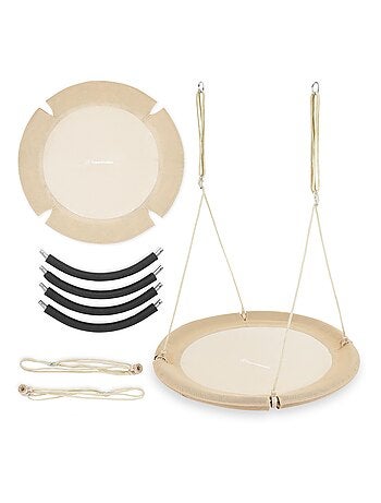Columpio nido de cigüeña 100 cm boho infantil exterior jardín resistente hasta 150kg