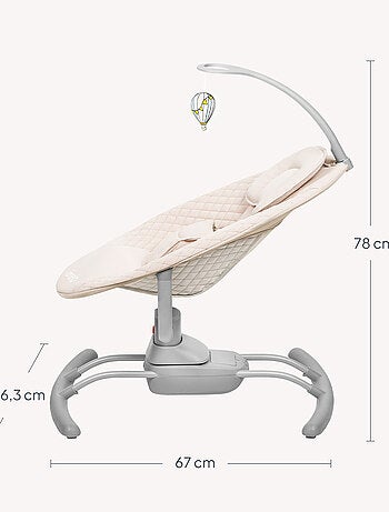 Columpio y hamaca eléctrica para bebé LIONELO Rio - Control remoto - 3 velocidades